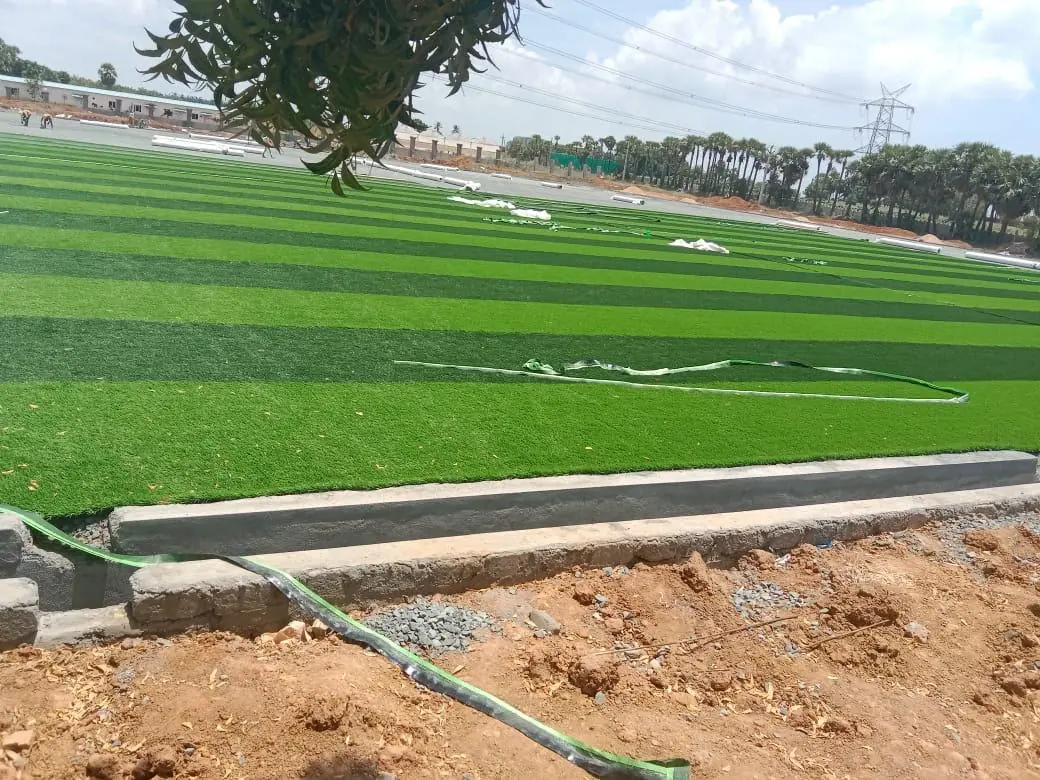 Football turf installation at a school in Nellore